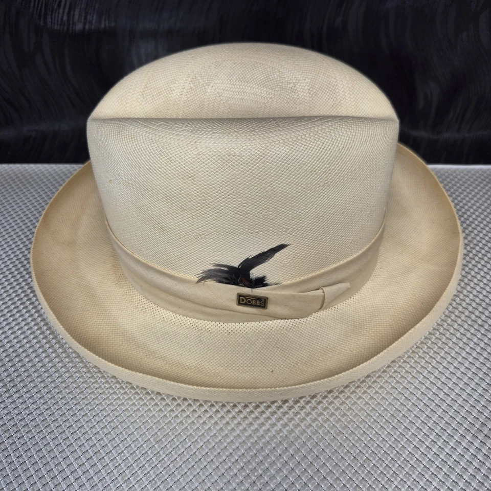 Vintage Dobbs 5th Avenue El Dorado Hat Size 7⅛ Natural - Image 2 of 4