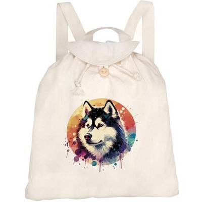 Canvas Rucksack / Backpack ''Siberian Husky'' (RK00033456)