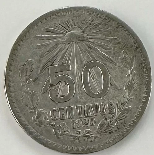 1920 Mexico 50 Centavos Silver — photo from the most recent tracked eBay sale