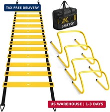 Agility Ladder,Soccer Training Equipment Set,20ft Speed Ladder,4 Agility Hurdles