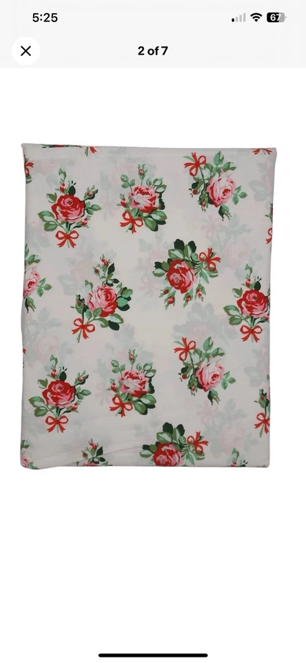 NEW Cath Kidston King Sheet Set 4pc ROSES & BOWS Cottage Core Floral Cotton Pink - Image 3 of 4