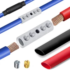 4 Gauge Wire Butt Connectors Kit Tinned Brass, 6PCS Screw Type Quick Wire Con...