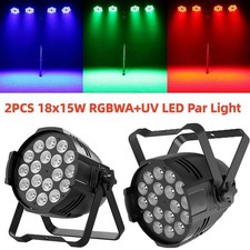 2PCS 270W 18x15W LED Par Light RGBWA UV DMX Stage Wash Lighting Uplight Wedding