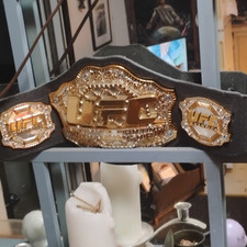 UFC Replica Championship Title Belt Black Strap Black & Gold