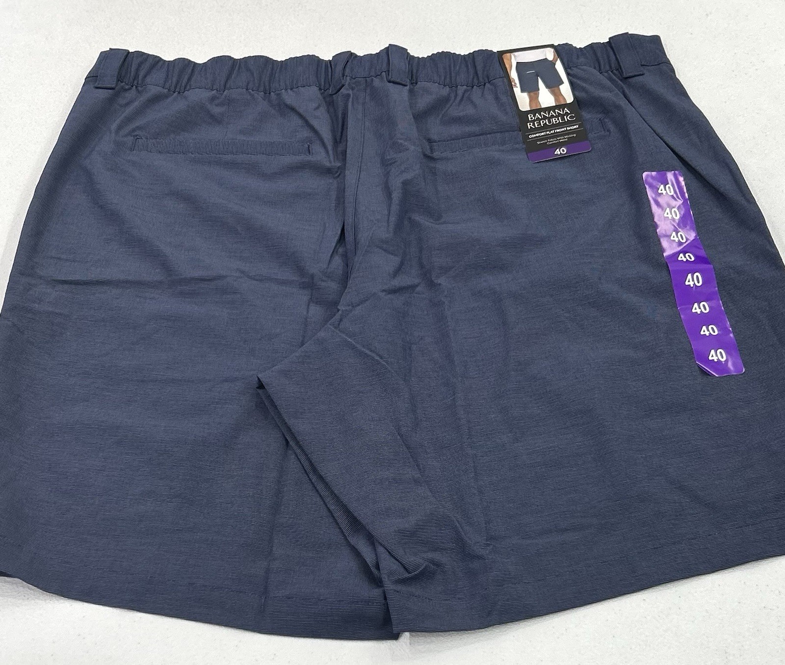Banana Republic Men's Comfort Flat Front Shorts, Blue, Size 40