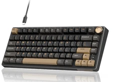 NEW-R75 Wired 75% Mechanical Gaming Keyboard, Volume Knob, Hot Swap, Black