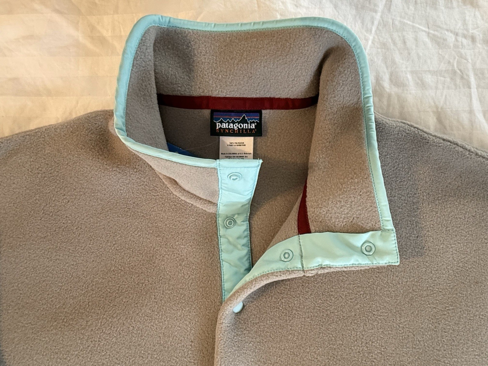 Vintage Patagonia Synchilla Fleece Snap-T Pullover Jacket Mens XLarge Light Gray image 5
