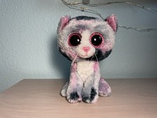 ty Beanie Boos Lindi The Purple Calico Cat Stuffed Animal Plush