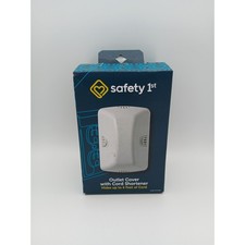 Safety 1st Outlet Cover with Cord Shortener Hides Up to 4 Feet of Cord White