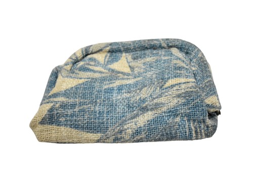 Amuse Society Clutch Bag Womens Small Blue Leaf Canvas Magnetic Snap Purse