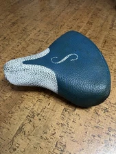 Vintage Schwinn Mesinger S Blue  White Bicycle Spring Bike Seat Saddle