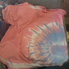 Crown & Ivy Womens Tie-Dye Stretch Tunic Length Top Blouse Oversized Large