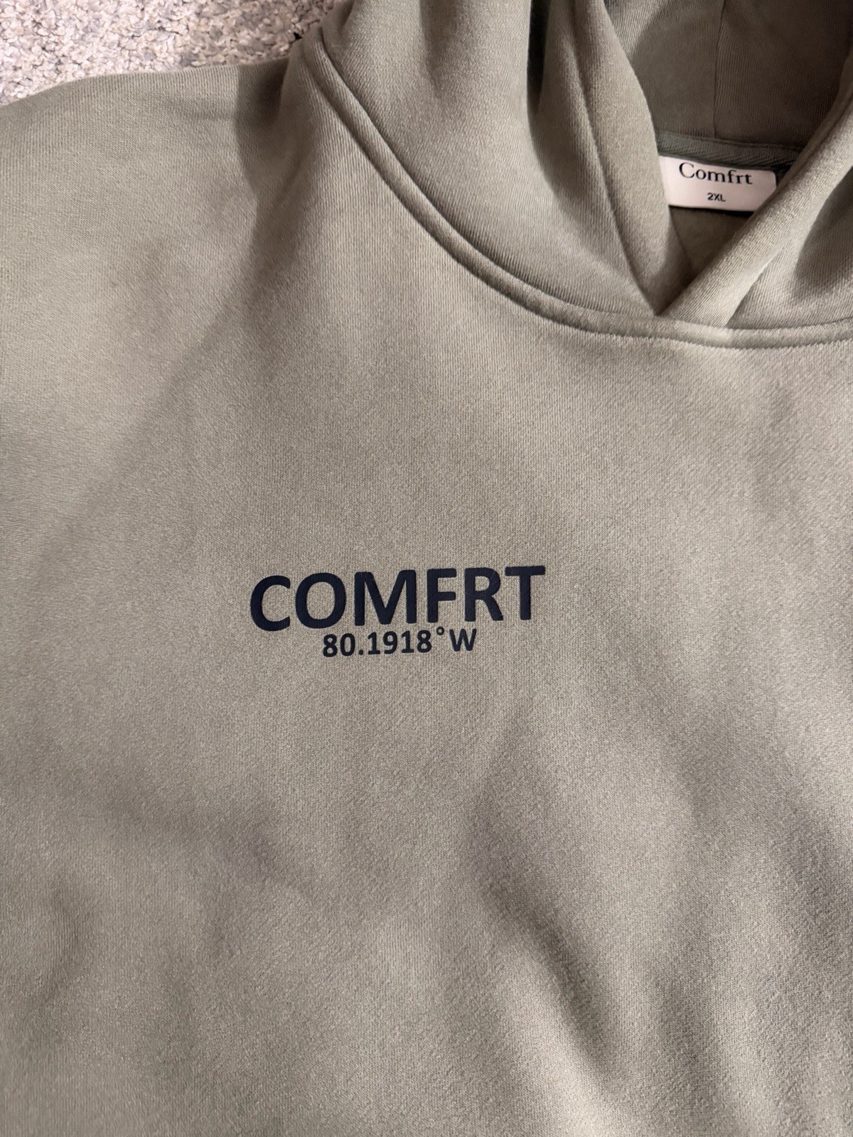 Comfrt Olive Green Hooded Sweatshirt and Sweatpants Set