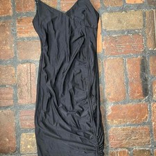 Black Spaghetti Strap Ruched Bodycon Mini Party Dress