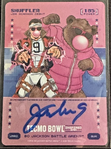 Bo Jackson Battle Arena Shuffler Jim McMahon Gum Auto SSP Super Bowl Shuffle 185