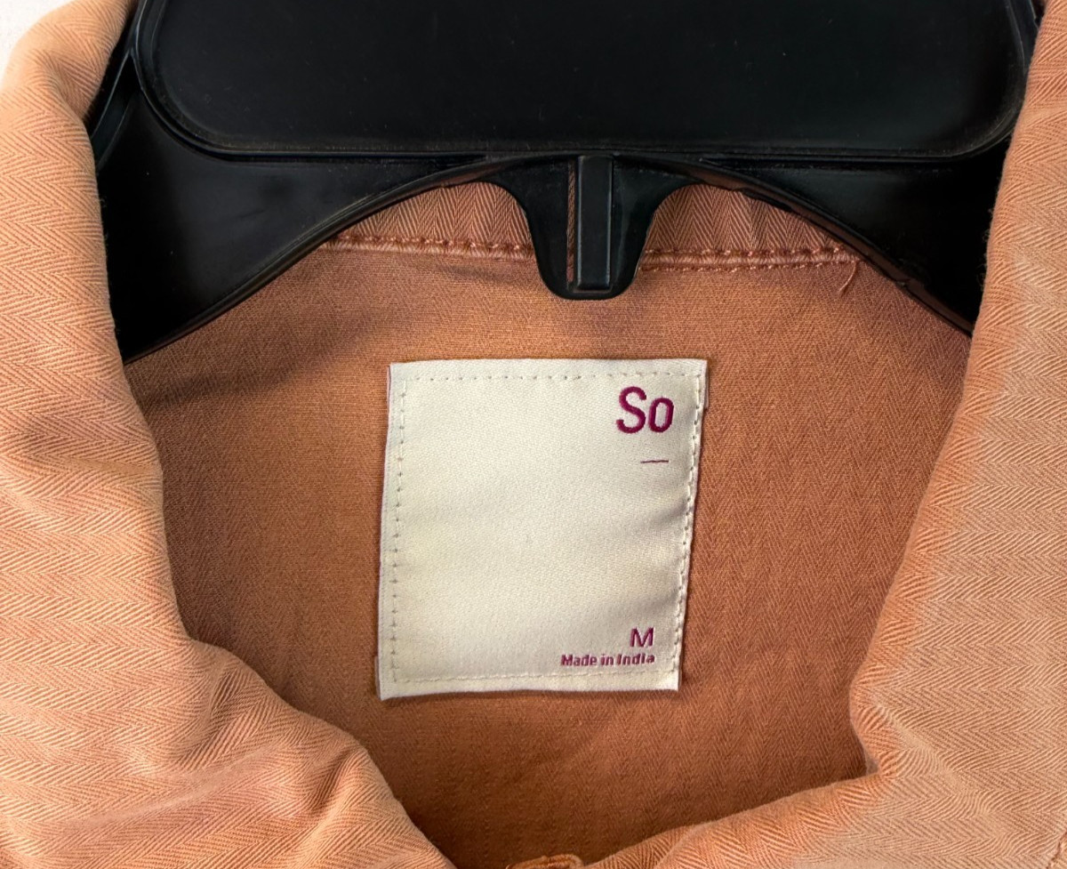 SO Jacket Rust Orange Pinstripe Button Front Coll… - image 3