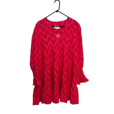 Tuckernuck Pomander Place Hot Pink Ikat Kenzo Dress Size XXL 