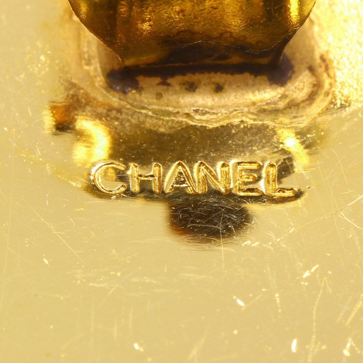 Chanel Coco Mark Button Pleated Round Earrings Bl… - image 5