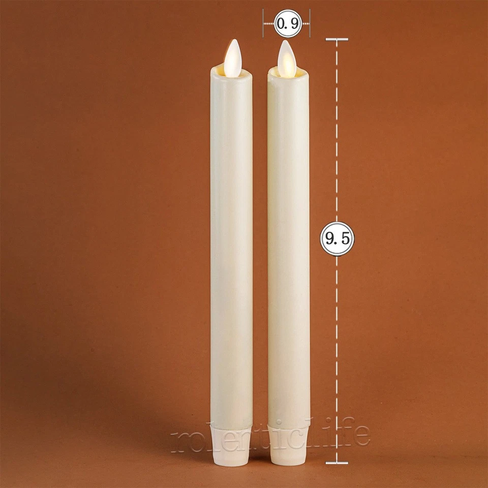 Set of 6 Luminara Flameless Battery Taper Candles Remote Moving Wick 8" - Image 3 of 4