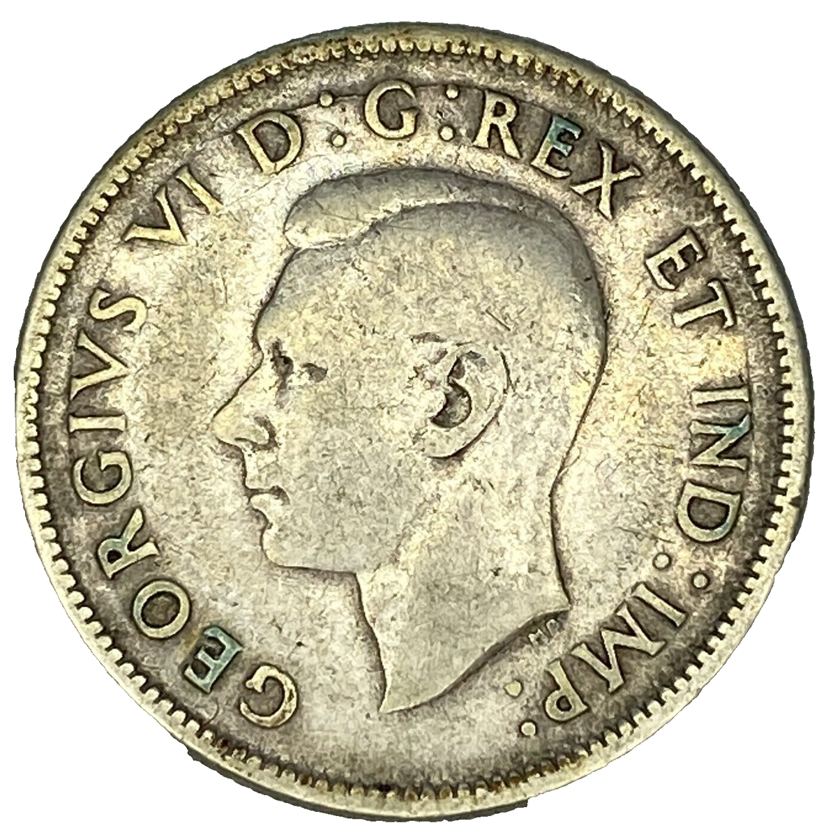 1942 CANADA 25¢ CENTS KING GEORGE VI .800 SILVER QUARTER