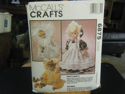 McCall's Crafts 6875 Doll Clothes for 12'' to 22'' Dolls Pattern