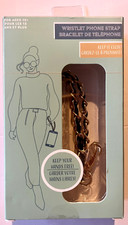 Wristlet Phone Strap Bracelet Gold Chain w Black - Keep it close New in box.