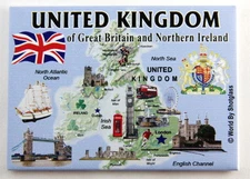 UNITED KINGDOM ENGLAND FRIDGE COLLECTOR'S SOUVENIR MAGNET 2.5" X 3.5" 