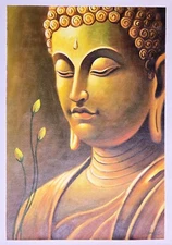 Buddha is the symbol of Peace. Original oil painting on canvas for positivity.