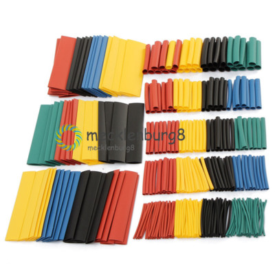 328PCS 2:1 Polyolefin Heat Shrink Tubing Tube Sleeve Wrap Wire Assortment 8 Size