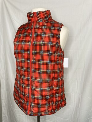 LAURA SCOTT Jacket Womens Small Orange Vest Sleeveless