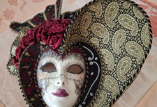 Venezianische Karnevalsmaske Damen Herren - Vintage Design, Mit Elastischem Band