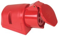 Pce Cee-Wandsteckdose, 5-Polig, 32A, Rot, IP44 125-6R #40576L