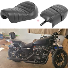 Rider Driver Solo Seat + Passenger Seat For Sportster Iron 883 XL883N 2016-2019