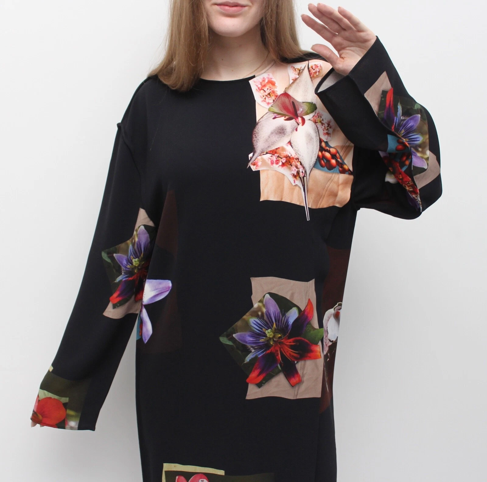 Abito donna ACNE STUDIOS con stampa floreale nero MOLTO RARO 38 ~M 670$