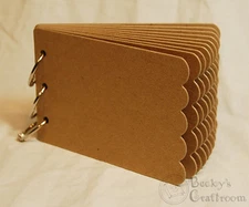 3.25" x 5" Mini Chipboard Album #2 10 scalloped edge pages 3 rings