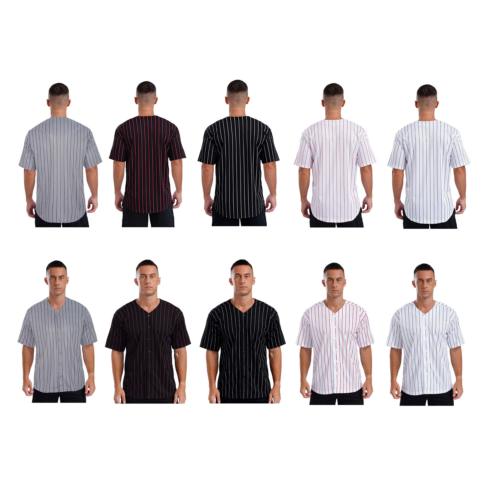 Mens Jersey Breathable Shirt Fashionable Top V-neck Tee Training Tops Workout