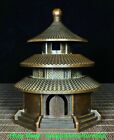 Old Chinese Buddhism pure bronze Buddha Stupa Pagoda Tower incense burner censer