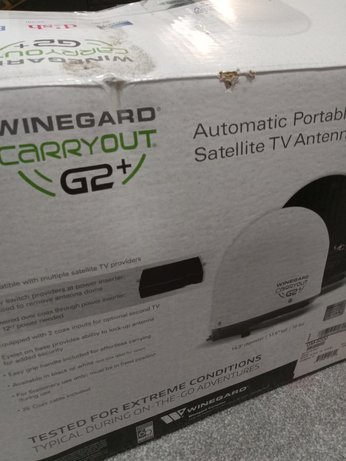 Winegard Carryout G2 Automatic Portable Satellite TV Antenna, White eBay