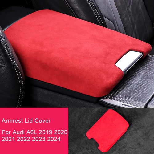 Suede Center Console Armrest Box Lid Cover Trim For Audi A6 A6L A7 A7L 2019-2024 - Foto 16 di 19