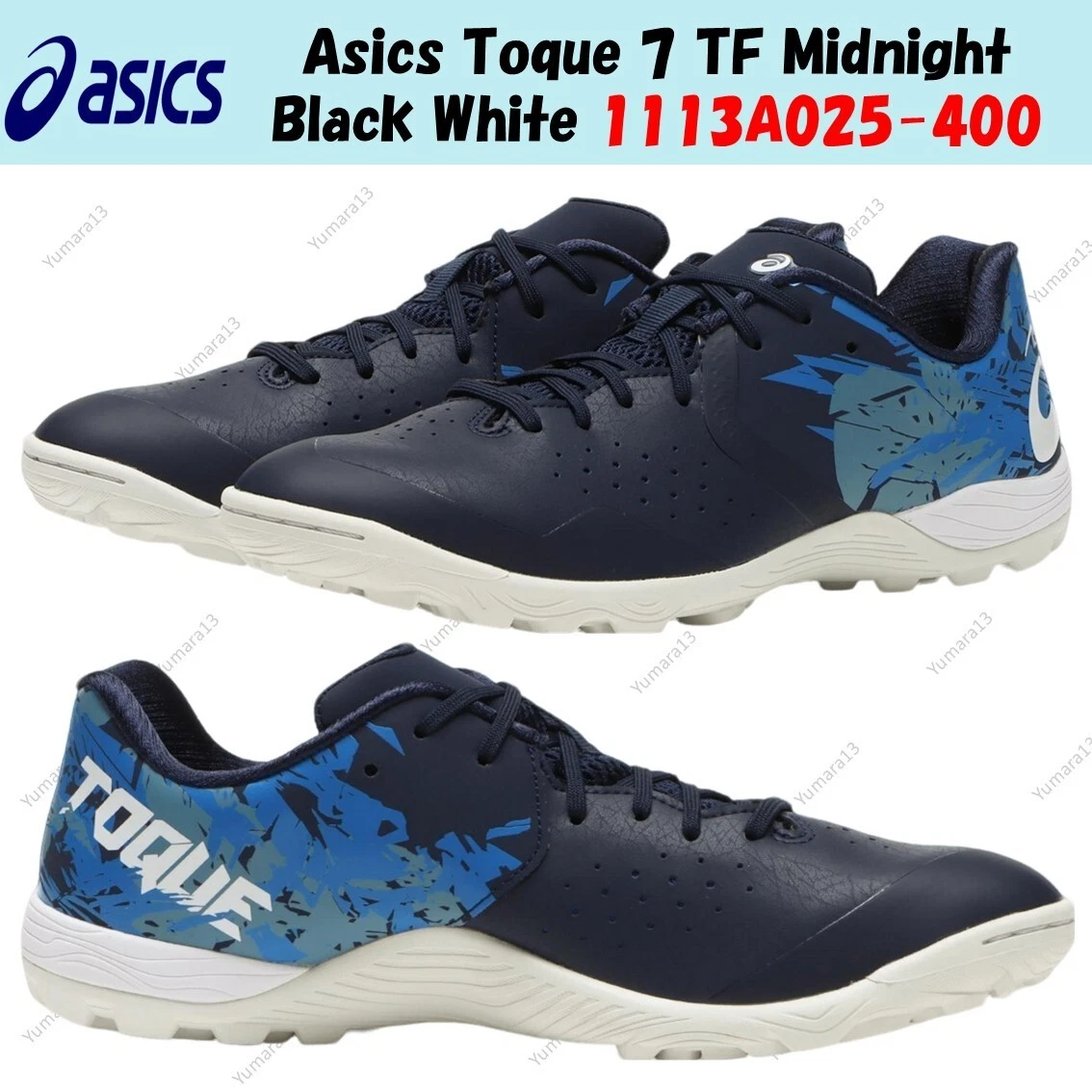 Asics Toque 7 TF Midnight Black White 1113A025 400 taglia uomo