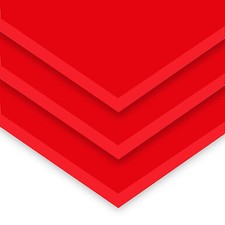 0.118 1/8 inch x 24" x 48" 3 Pack , Expanded PVC Sheet, Red