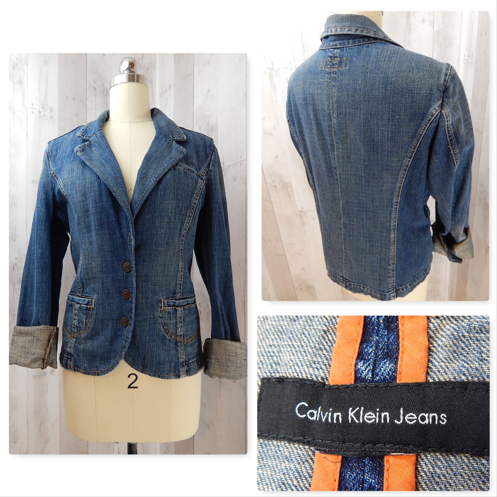 Vintage Calvin Klein JEAN JACKETCLASSIC COTTON BUTTO… Gem