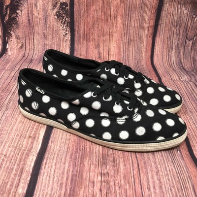black and white polka dot keds