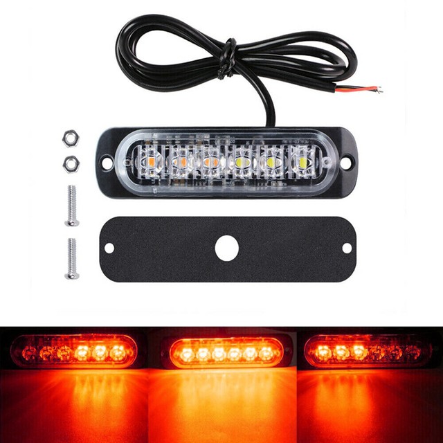 4X Red 6 LED Car Tow Truck Emergency Warning Hazard Flash Strobe Light Bar 12V eBay