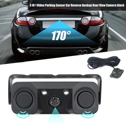 170 Degree black 3 IN 1 Video Parking Sensor Car Reverse Backup Rear View Camera - Picture 5 of 16