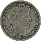 1906 Barber Silver Half in SAFLIP® - Fine- (VG+)