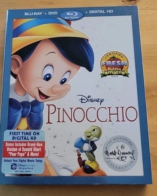 Pinocchio (Blu-ray/DVD, 2017, 2-Disc Set, No Digital Copy)