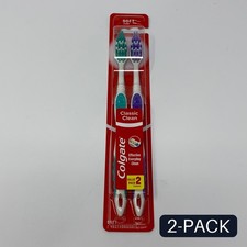 Colgate Classic Clean Soft Toothbrushes 2-Pack Teal/Purple Full Head - 2 PACK