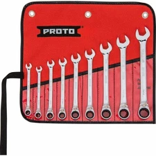 Proto JSCVT-9S 9-Piece FP Combination Reversible Ratcheting Wrench Set-12 PT