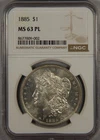 1885 Morgan Silver Dollar NGC MS63 PL $1